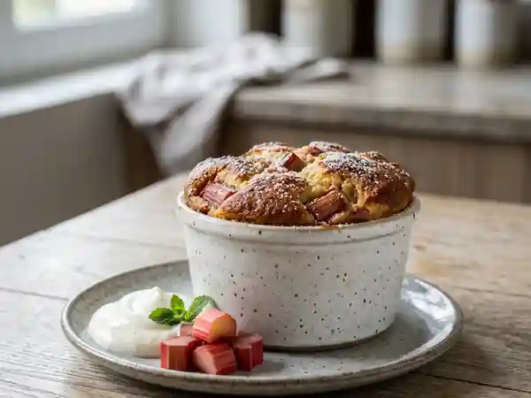 Tôt-fait moelleux à la rhubarbe : dessert rapide et gourmand - Photo de présentation