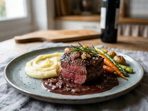 Tournedos d'autruche au vin rouge - Photo de présentation