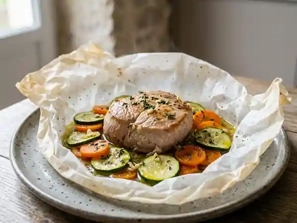 Tournedos de dinde fondant aux petits légumes - Photo de présentation