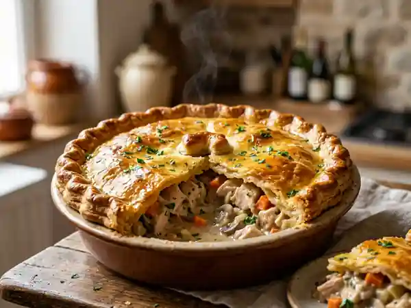 Tourte au poulet maison : recette facile et gourmande - Photo de présentation