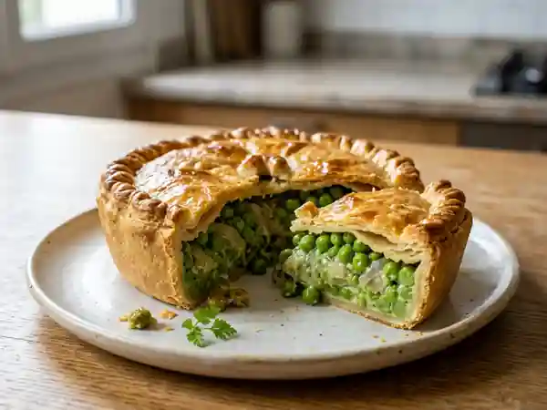 Tourte aux petits pois fondante et savoureuse - Photo de présentation