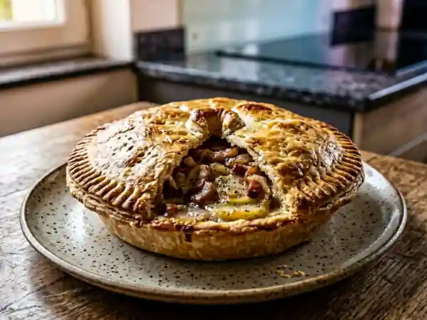 Tourte campagnarde au lard et oignons fondants - Photo de présentation