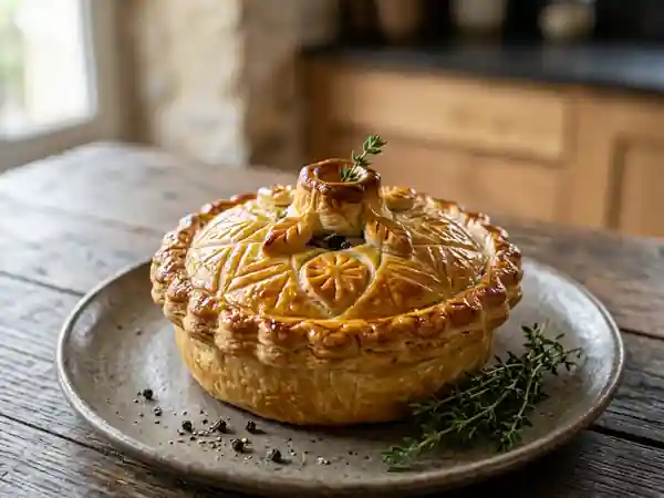 Tourte croustillante au canard et olives - Photo de présentation