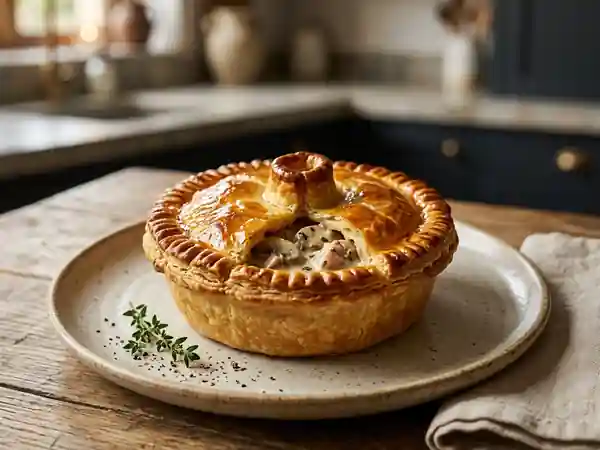 Tourte de lapin aux champignons fondante et savoureuse - Photo de présentation