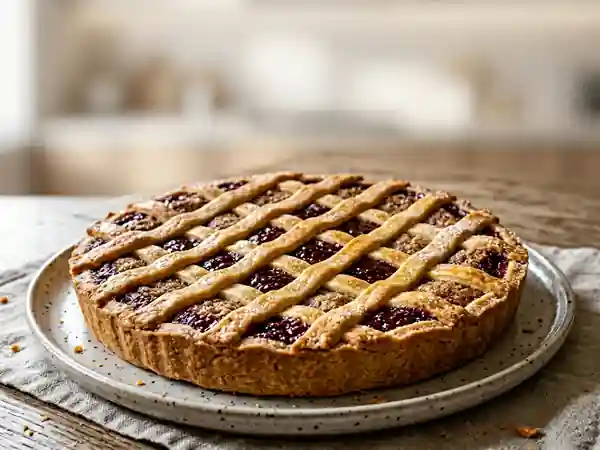 Tourte de Linz fondante framboise et cannelle - Photo de présentation