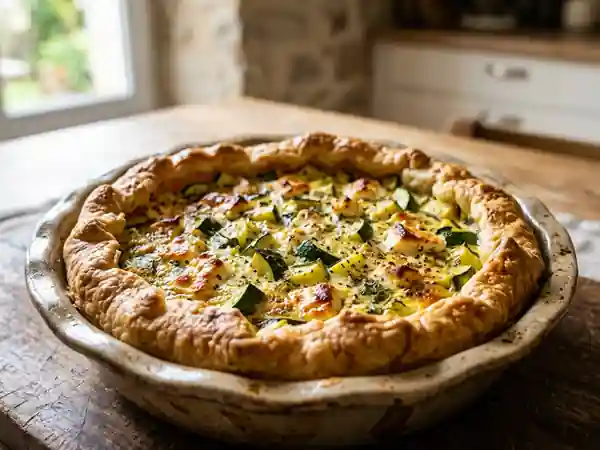 Tourte fondante courgette et feta : recette facile et savoureuse - Photo de présentation