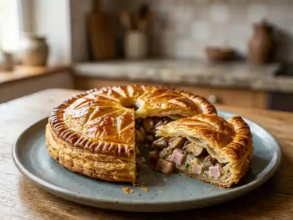 Tourte gourmande au jambon et cèpes : recette facile et savoureuse - Photo de présentation