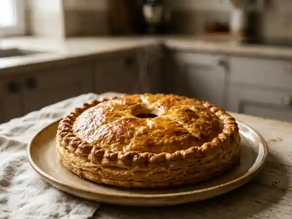 Tourte dorée jambon et fromage fondant - Photo de présentation