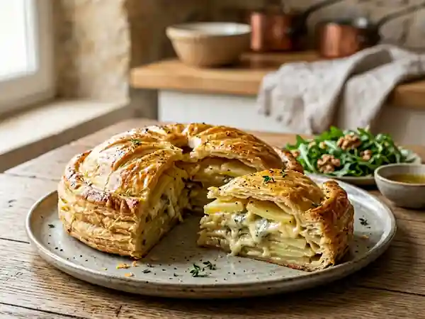 Tourte gourmande aux pommes de terre et roquefort - Photo de présentation
