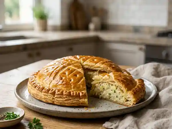 Tourte savoureuse à la brandade de morue maison - Photo de présentation