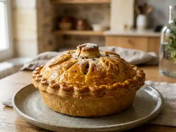 Tourte savoureuse à la viande et aux marrons : recette traditionnelle et gourmande - Photo de présentation