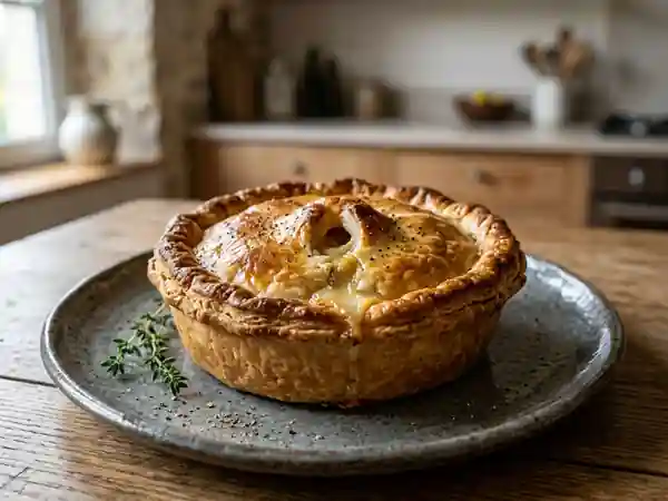 Tourte savoureuse aux chicons fondants et fromage gratiné - Photo de présentation
