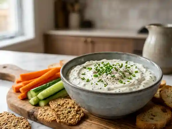Trempette de belle-mère crémeuse ail et ciboulette - Photo de présentation