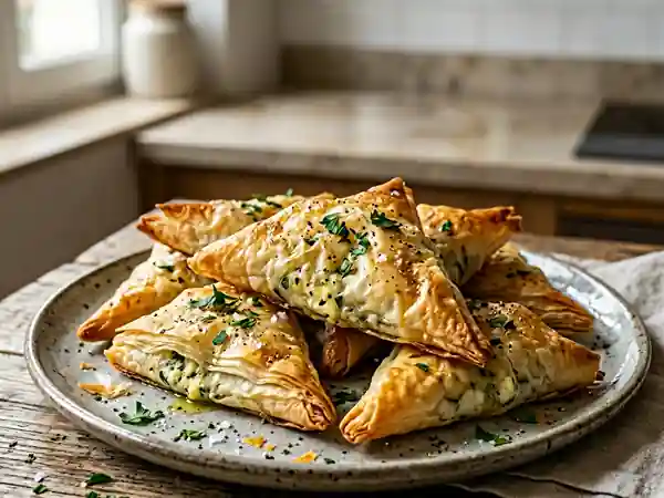 Triangles croustillants à la feta : recette facile et savoureuse - Photo de présentation