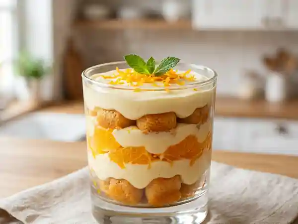 Trifle gourmand à l'orange : dessert frais et fruité - Photo de présentation