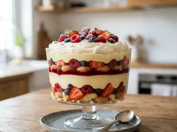 Trifle onctueux aux fruits rouges et vanille - Photo de présentation