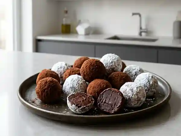 Truffes fondantes au chocolat noir - Photo de présentation
