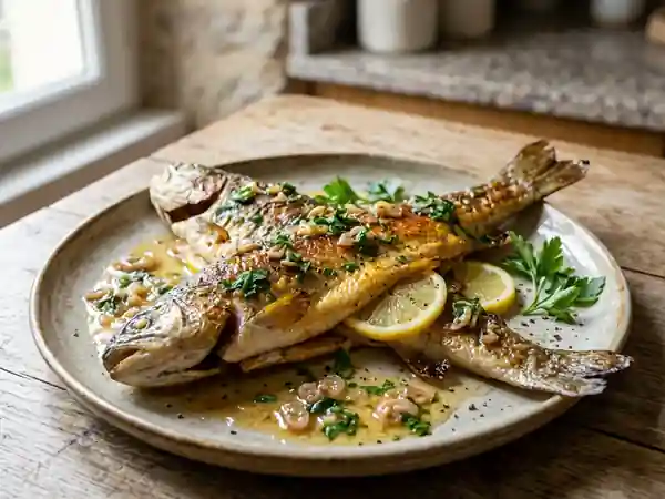 Truite dorée au vin blanc : recette savoureuse et facile - Photo de présentation