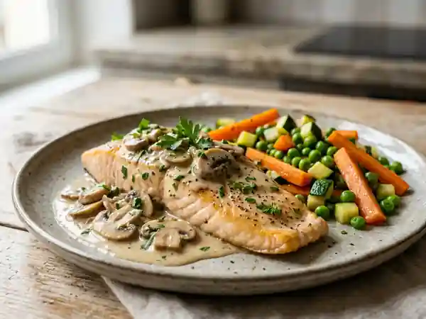 Truite Fondante et sa Crème aux Champignons - Photo de présentation