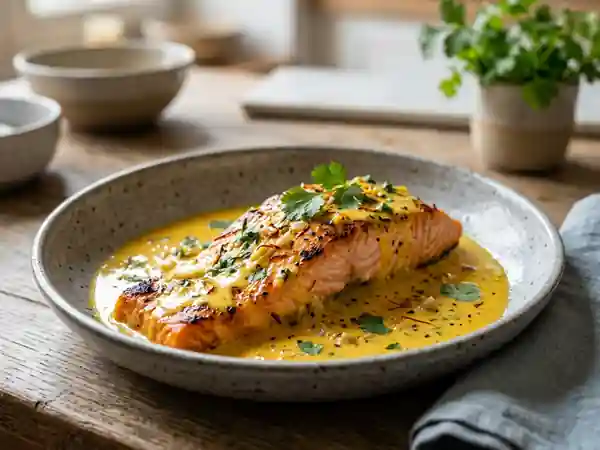 Truite Saumonée Braisée à la Coriandre et au Safran, Saveurs Authentiques - Photo de présentation