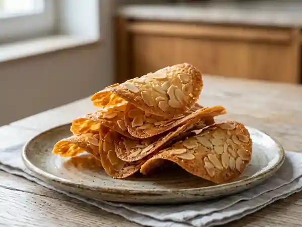 Tuiles croustillantes aux amandes : recette facile et rapide - Photo de présentation