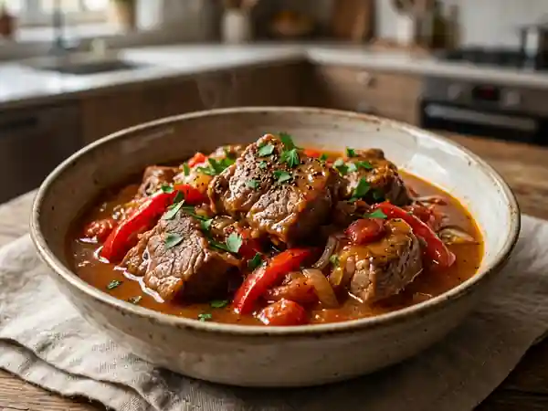 Veau à la catalane fondant aux poivrons - Photo de présentation