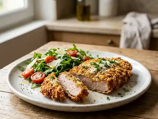Escalope de veau au parmesan croustillante - Photo de présentation