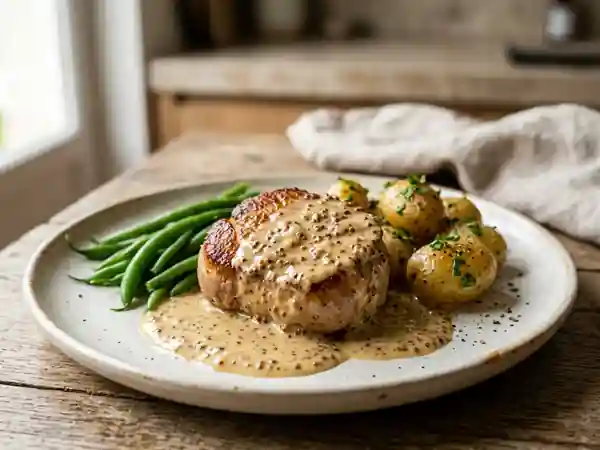 Veau fondant à la crème de deux moutardes - Photo de présentation