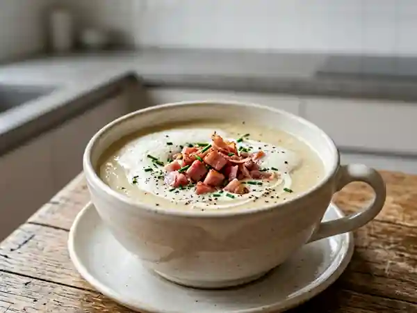 Cappuccino de céleri et jambon fumé - Photo de présentation