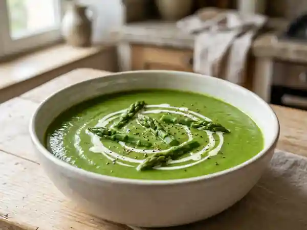Velouté soyeux d'asperges vertes - Photo de présentation
