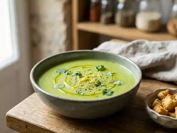 Velouté d'avocat au gingembre frais : recette saine et rapide - Photo de présentation