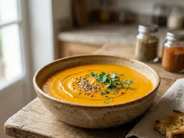 Velouté de carottes au cumin : recette facile et savoureuse - Photo de présentation