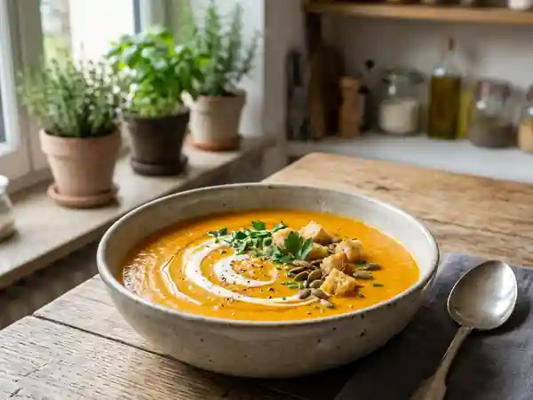 Velouté de carottes soyeux à la crème - Photo de présentation