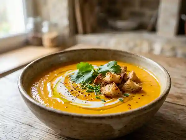 Velouté de carottes onctueux au lait de coco - Photo de présentation