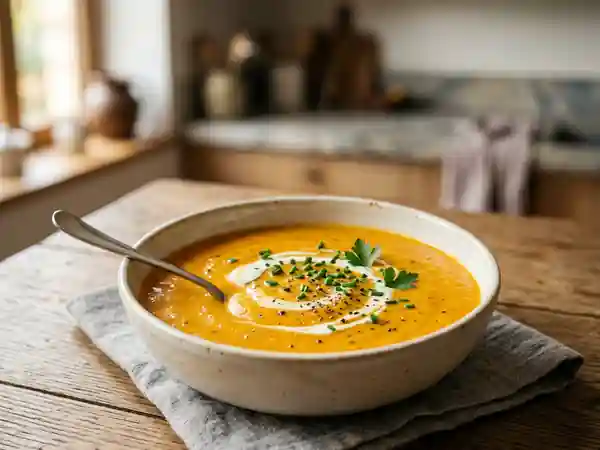 Velouté de carottes fondant et crémeux - Photo de présentation