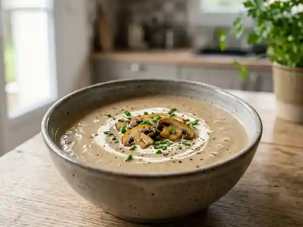Velouté de champignons à la crème onctueux et savoureux - Photo de présentation