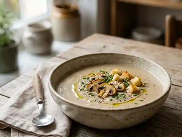 Velouté de champignons crémeux et savoureux - Photo de présentation