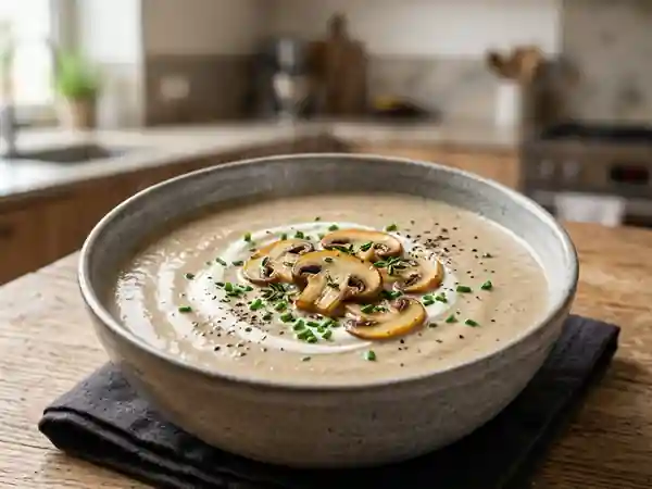 Velouté de champignons de Paris onctueux et savoureux - Photo de présentation