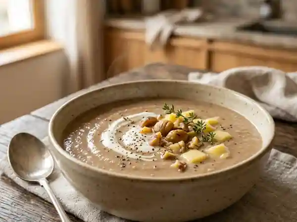 Velouté de châtaignes crémeux et Cantal fondu - Photo de présentation