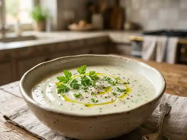 Velouté de chou-fleur onctueux au cerfeuil - Photo de présentation