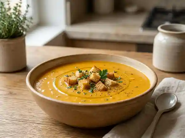 Velouté onctueux de butternut et haricots blancs - Photo de présentation
