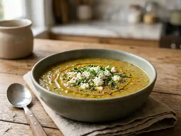Velouté courgette-tomate au chèvre fondu - Photo de présentation