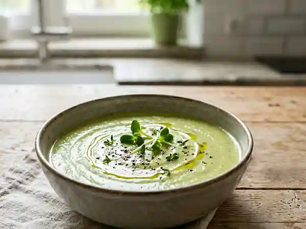 Velouté de courgettes léger et onctueux pour une personne - Photo de présentation