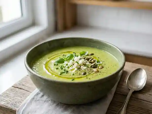 Velouté de courgettes onctueux au carré frais : recette facile et rapide - Photo de présentation