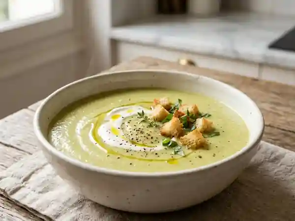 Velouté de courgettes fondant à la crème - Photo de présentation