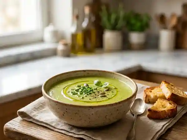Velouté de courgettes soyeux à la crème - Photo de présentation