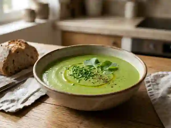 Velouté de fanes de radis léger et poivré - Photo de présentation