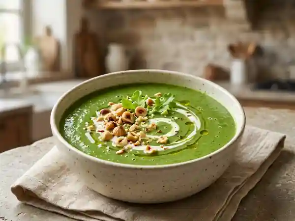Velouté de laitue et noisettes torréfiées - Photo de présentation