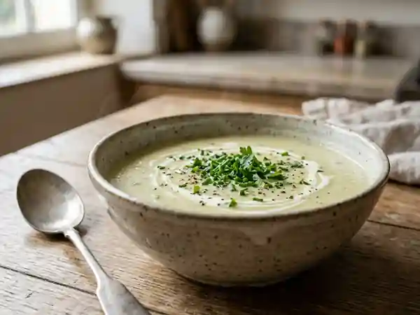 Velouté de poireaux aux herbes fraîches - Photo de présentation