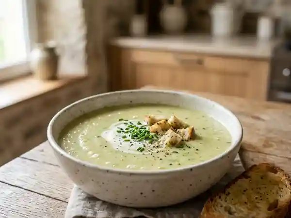 Velouté de poireaux et pommes de terre onctueux - Photo de présentation